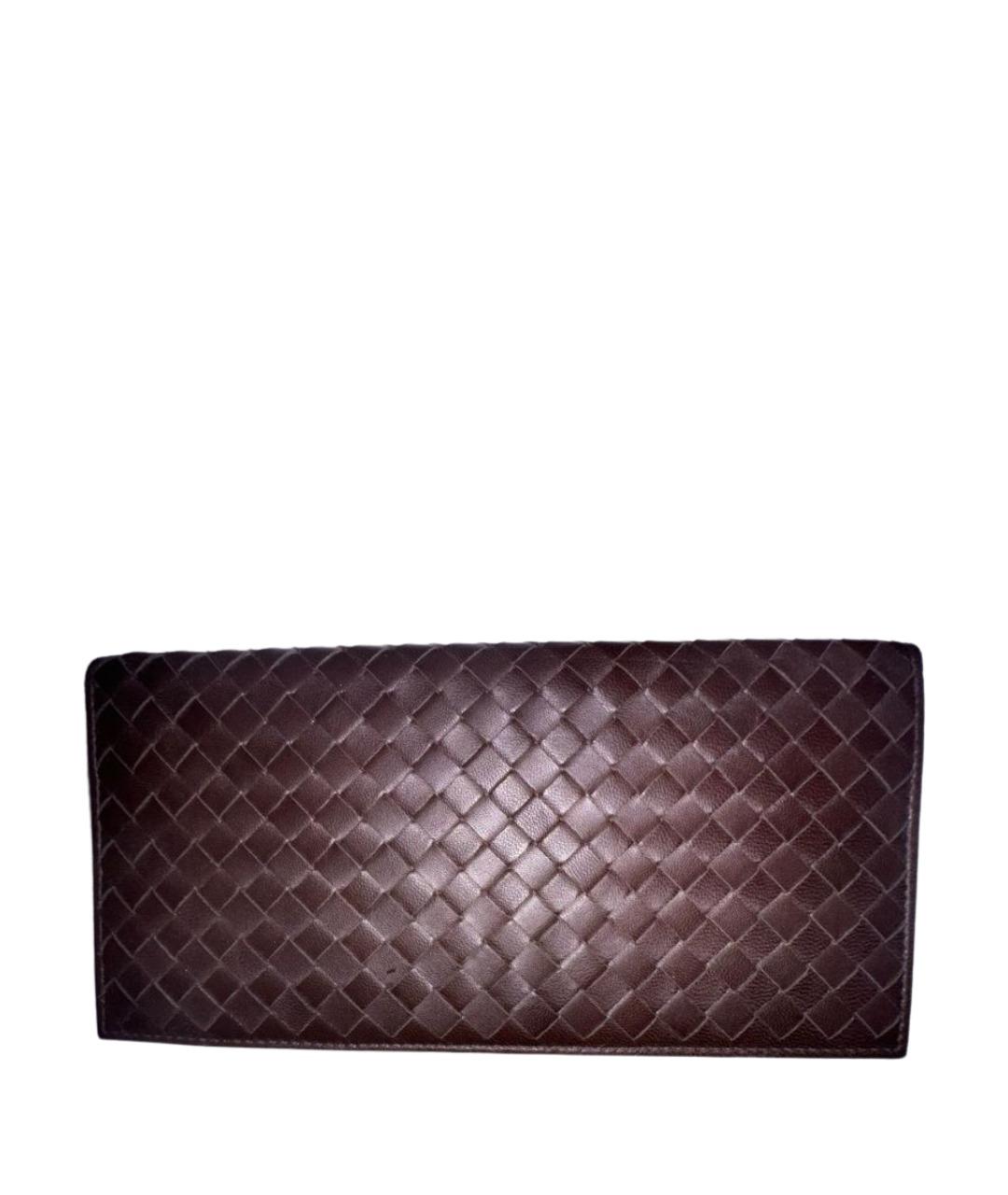 BOTTEGA VENETA Коричневый кожаный кошелек, фото 1
