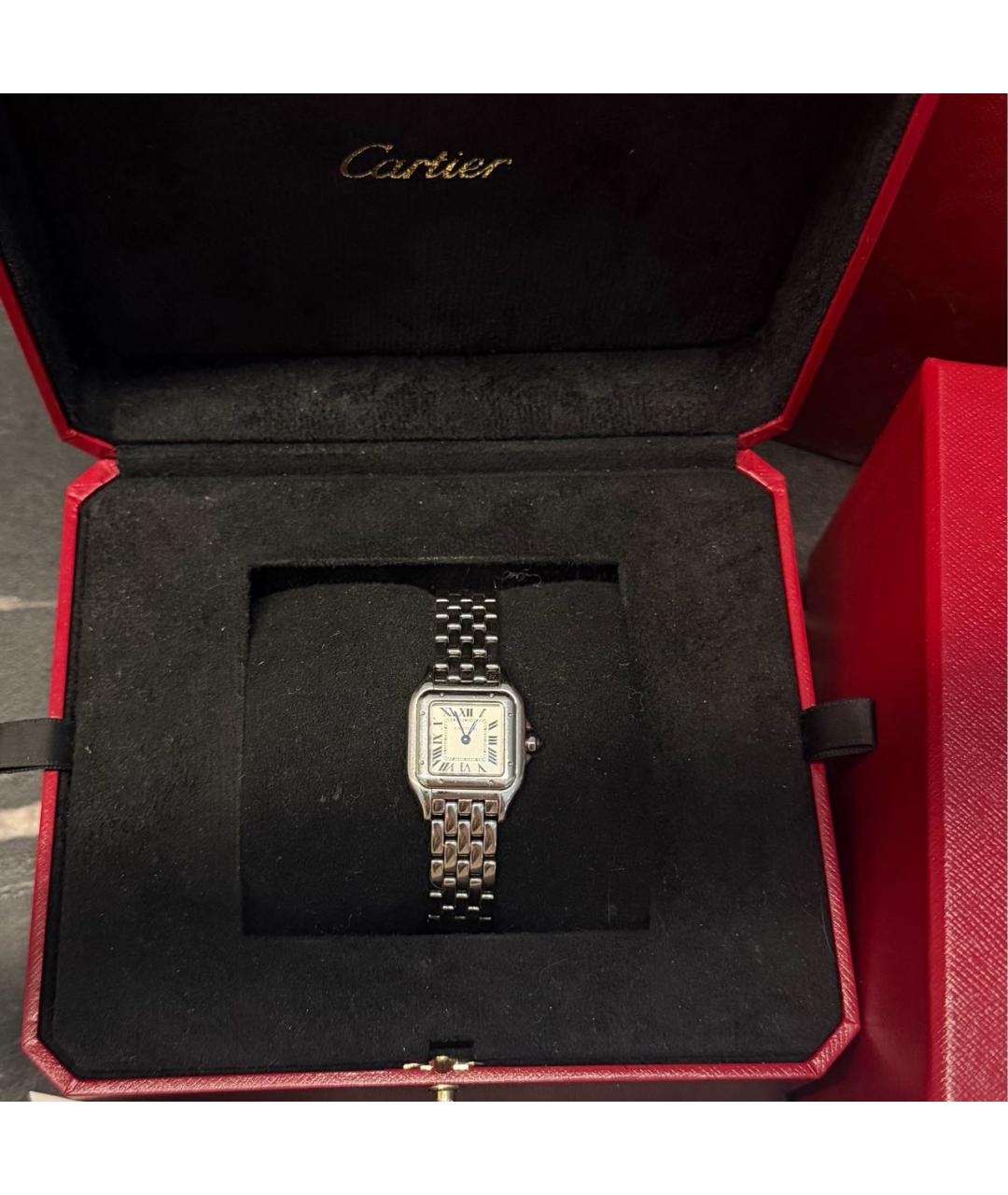 CARTIER Антрацитовые металлические часы, фото 6