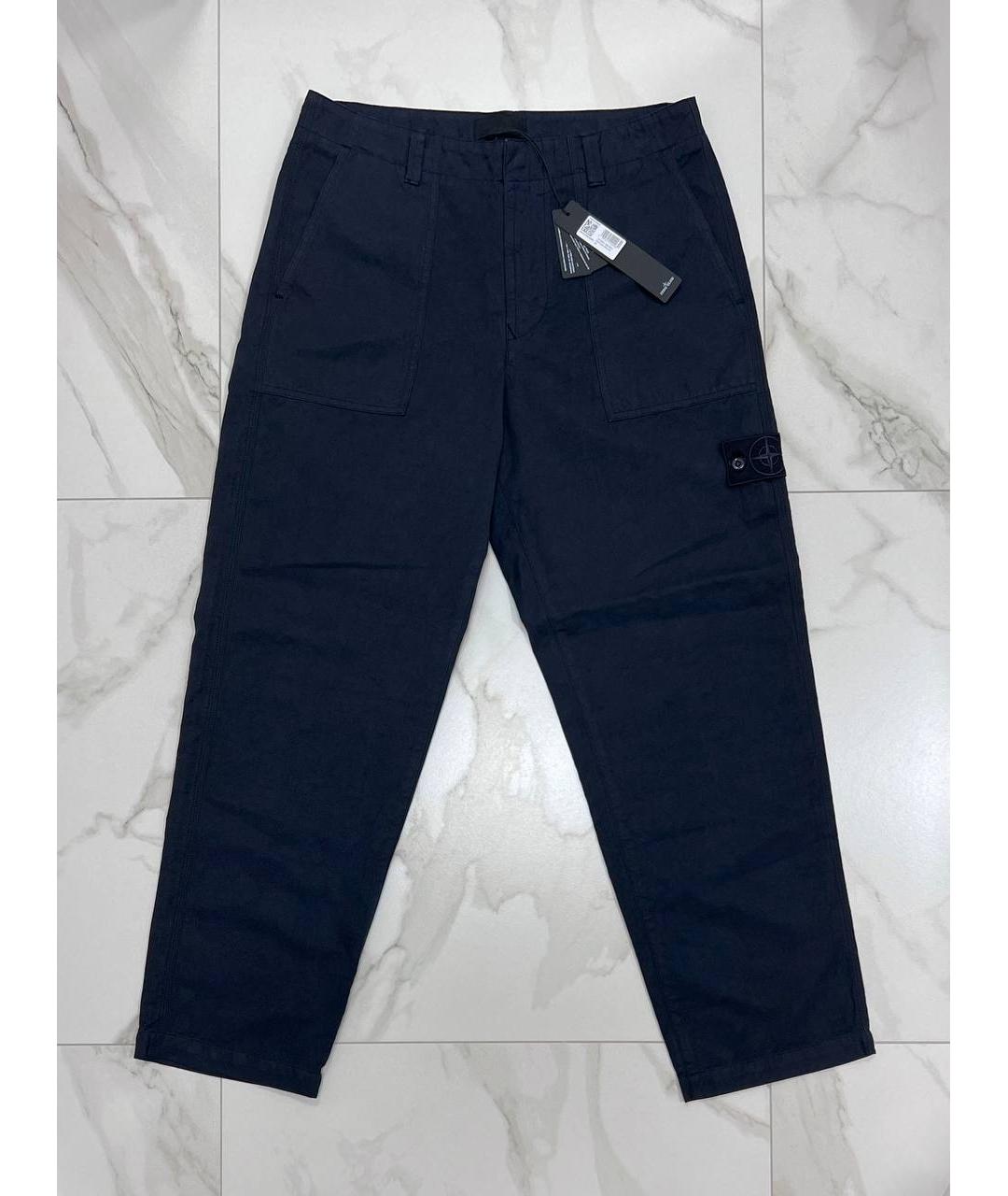STONE ISLAND Темно-синие повседневные брюки, фото 8