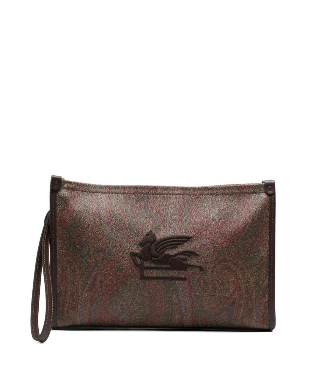 ETRO Коричневая канва папка для документов, фото 1