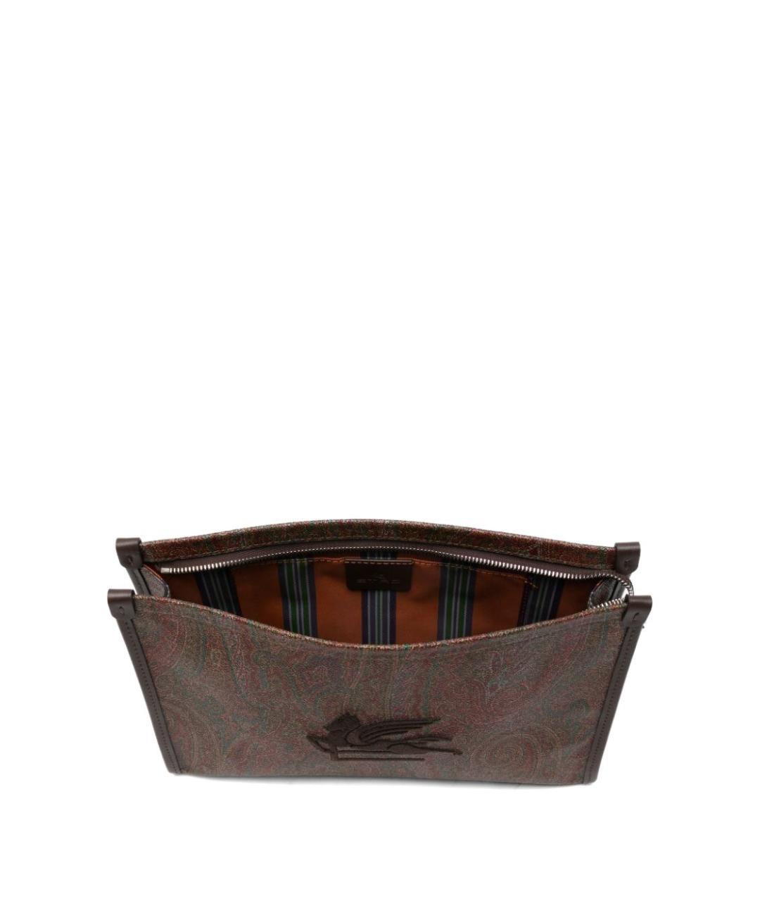 ETRO Коричневая канва папка для документов, фото 3
