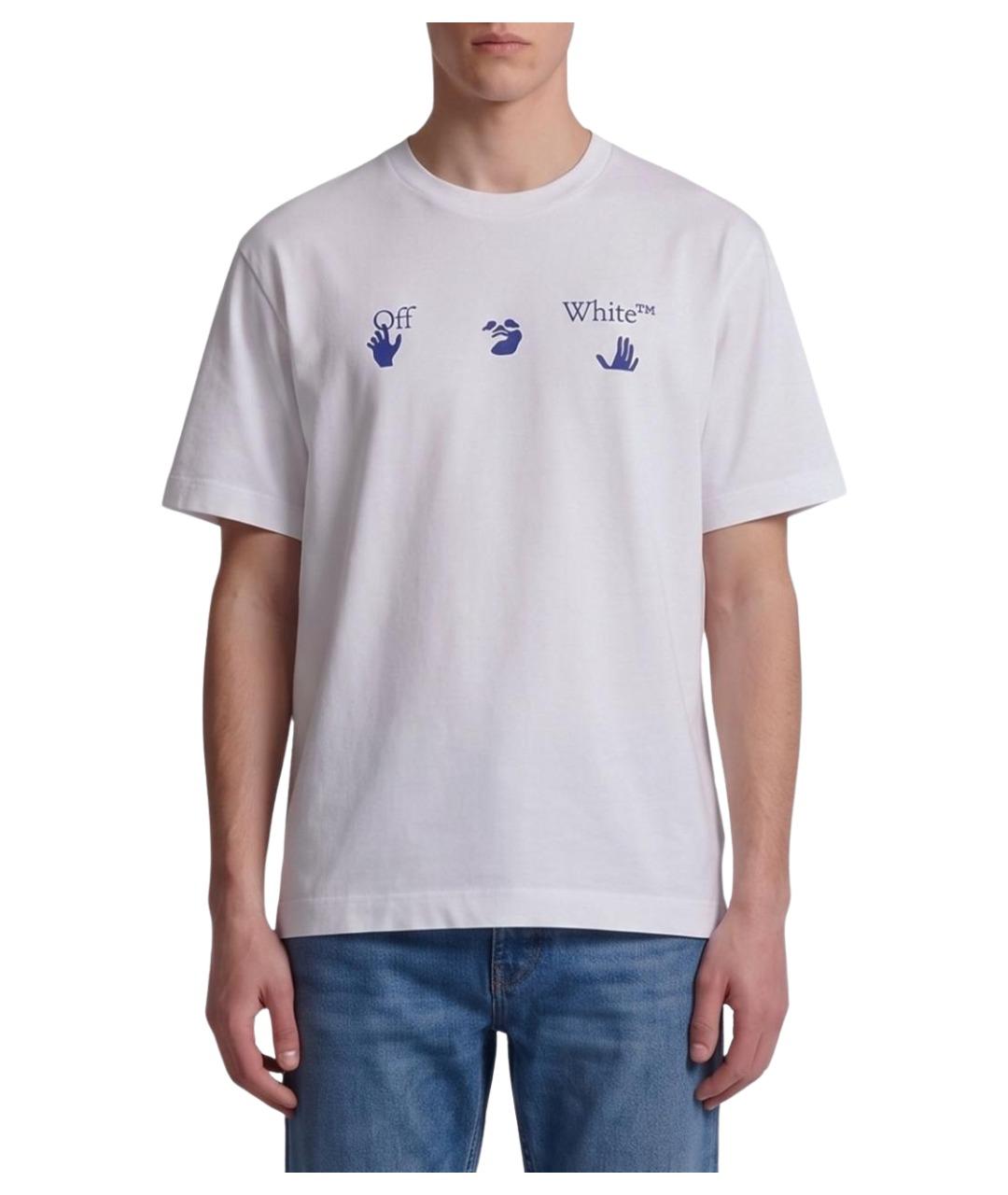 OFF-WHITE Белая хлопковая футболка, фото 1
