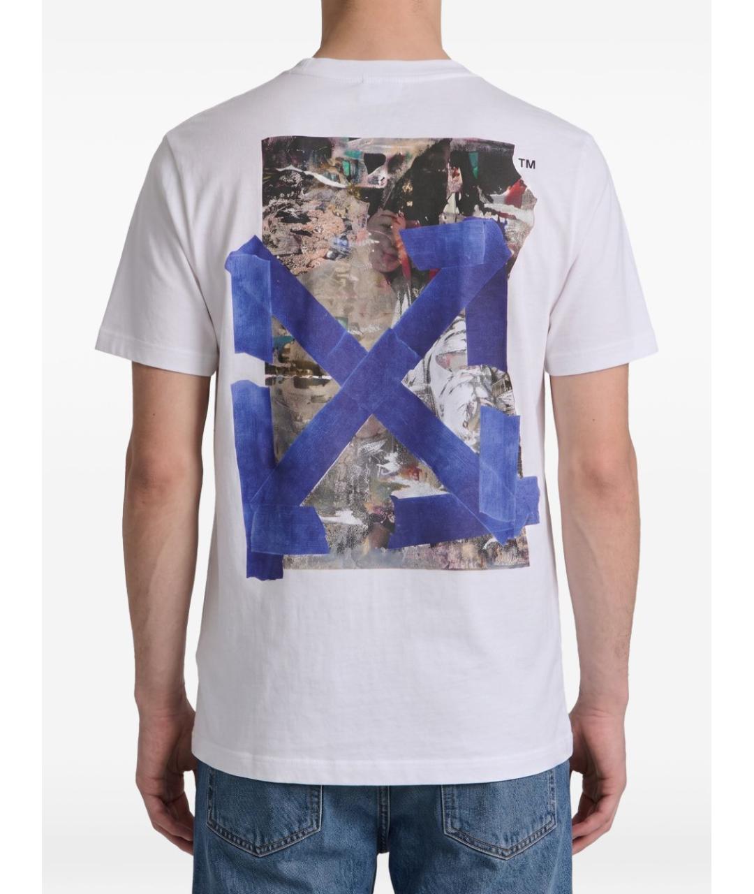 OFF-WHITE Белая хлопковая футболка, фото 2