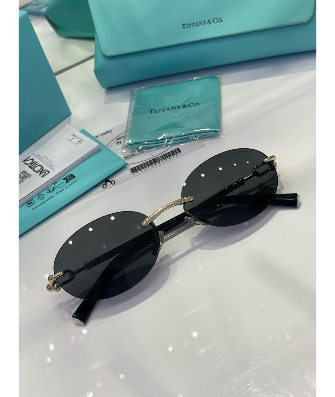 TIFFANY&CO Золотые металлические солнцезащитные очки, фото 8