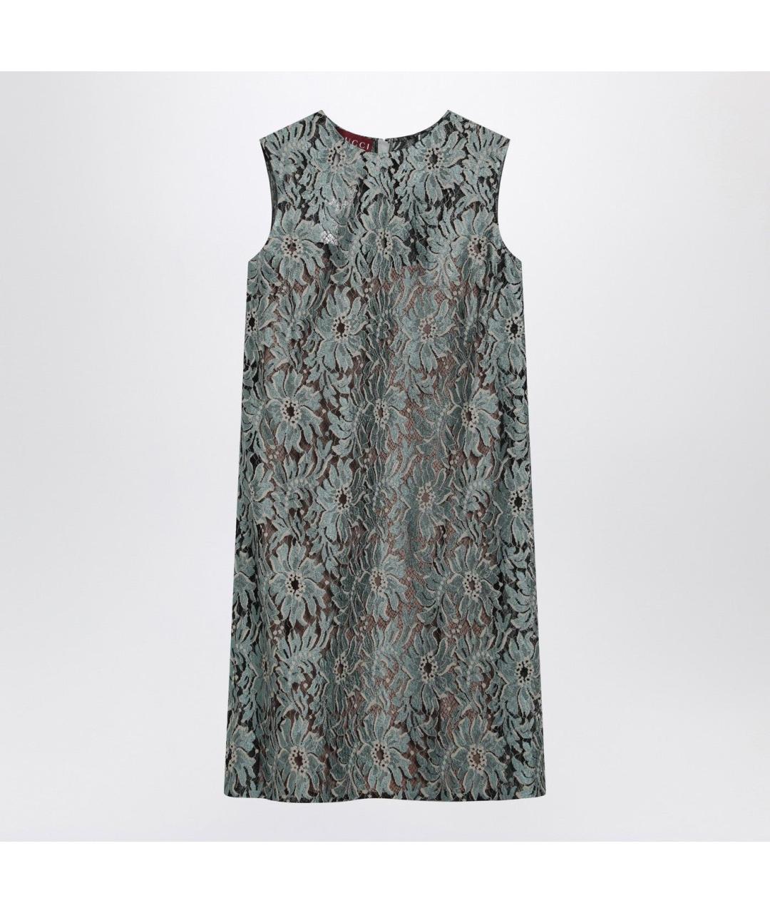 GUCCI Зеленое шелковое коктейльное платье, фото 3