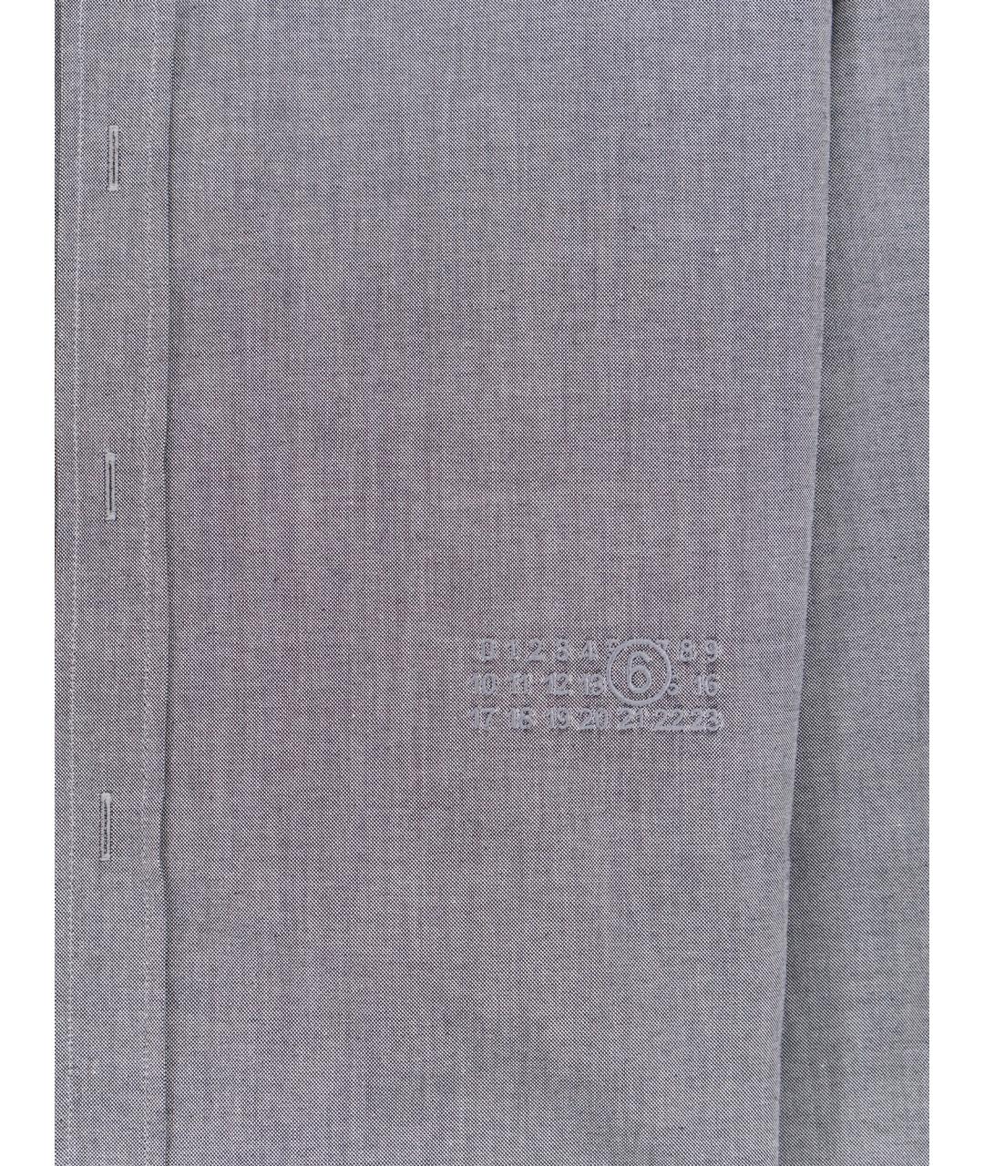 MM6 MAISON MARGIELA Серая хлопковая кэжуал рубашка, фото 3