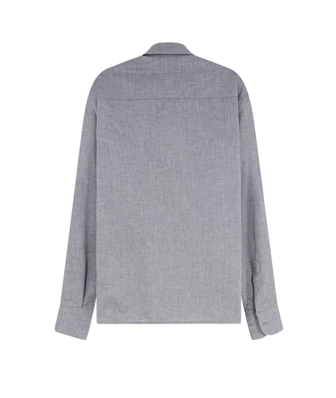 MM6 MAISON MARGIELA Серая хлопковая кэжуал рубашка, фото 2