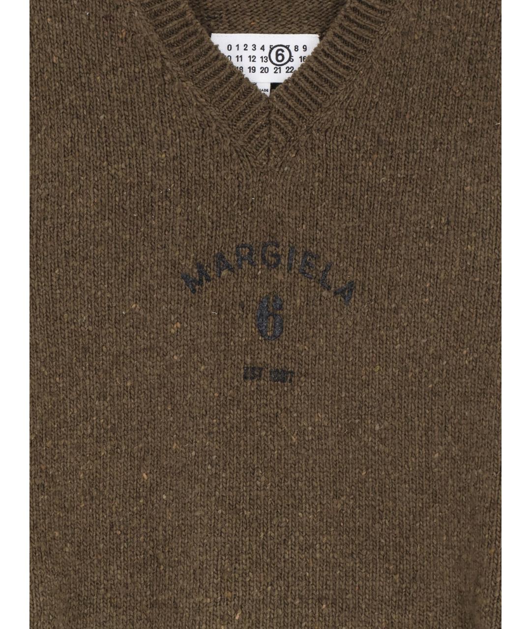 MM6 MAISON MARGIELA Хаки шерстяная жилетка, фото 3