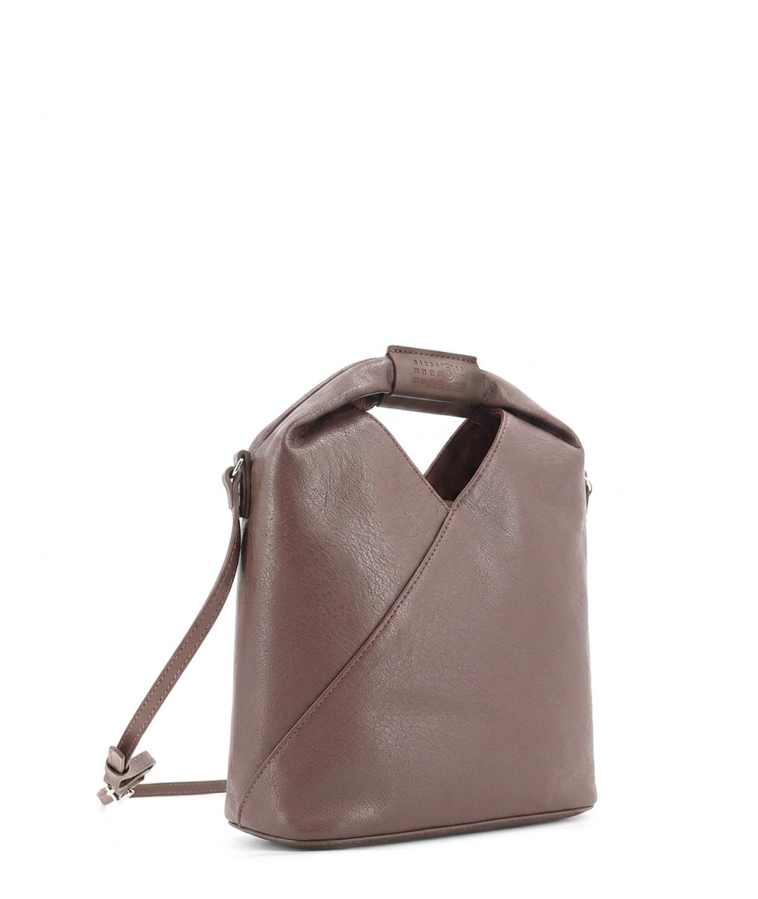 MM6 MAISON MARGIELA Коричневая сумка с короткими ручками из искусственной кожи, фото 3