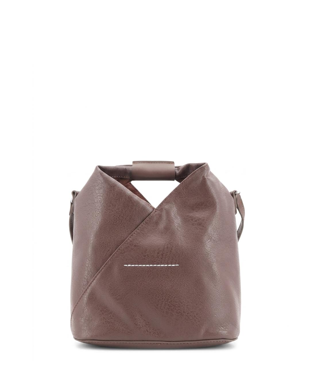 MM6 MAISON MARGIELA Коричневая сумка с короткими ручками из искусственной кожи, фото 2