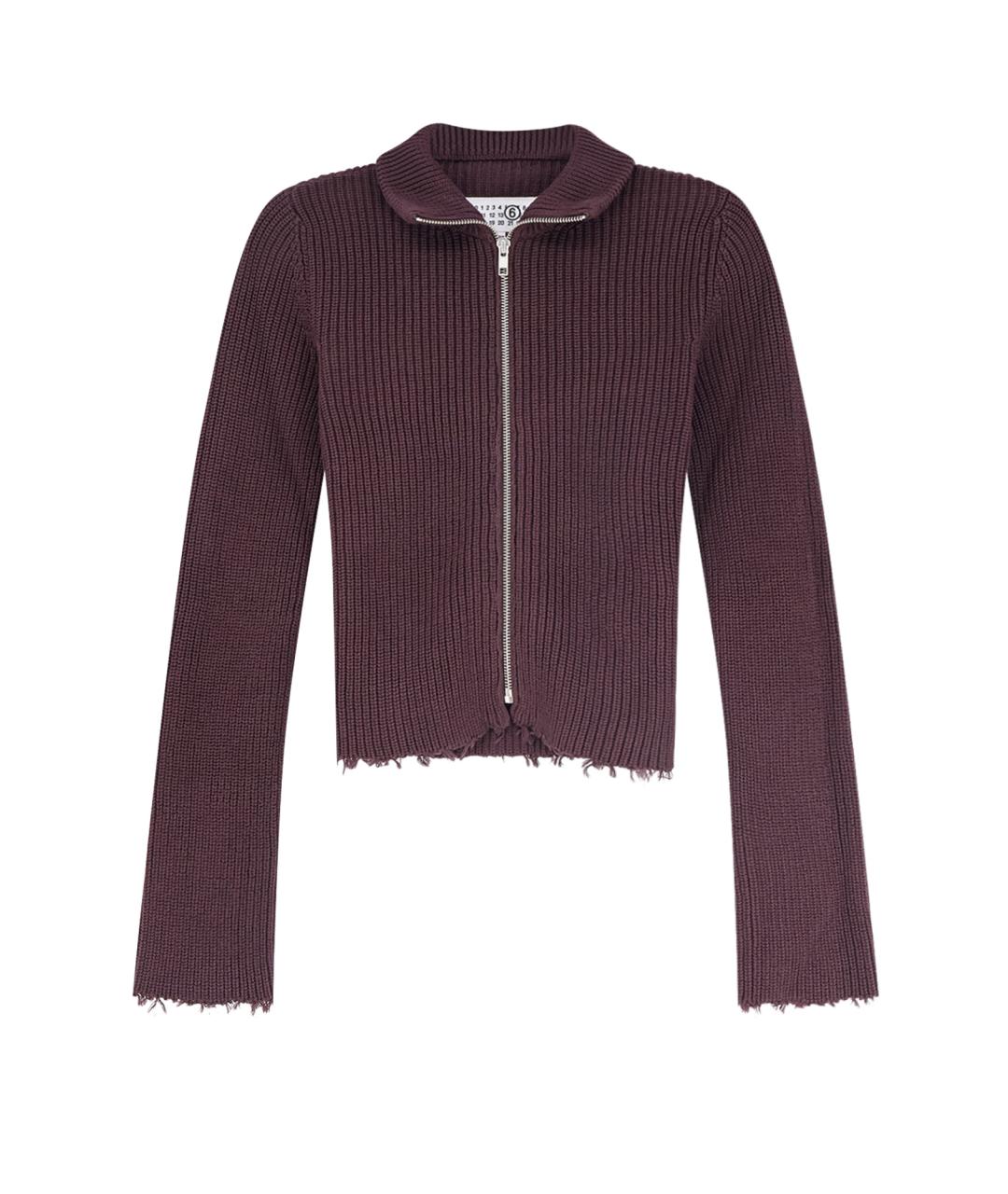 MM6 MAISON MARGIELA Бордовый хлопковый кардиган, фото 1