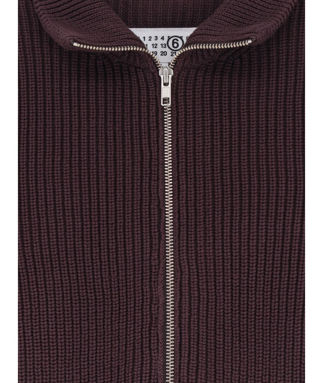 MM6 MAISON MARGIELA Бордовый хлопковый кардиган, фото 3