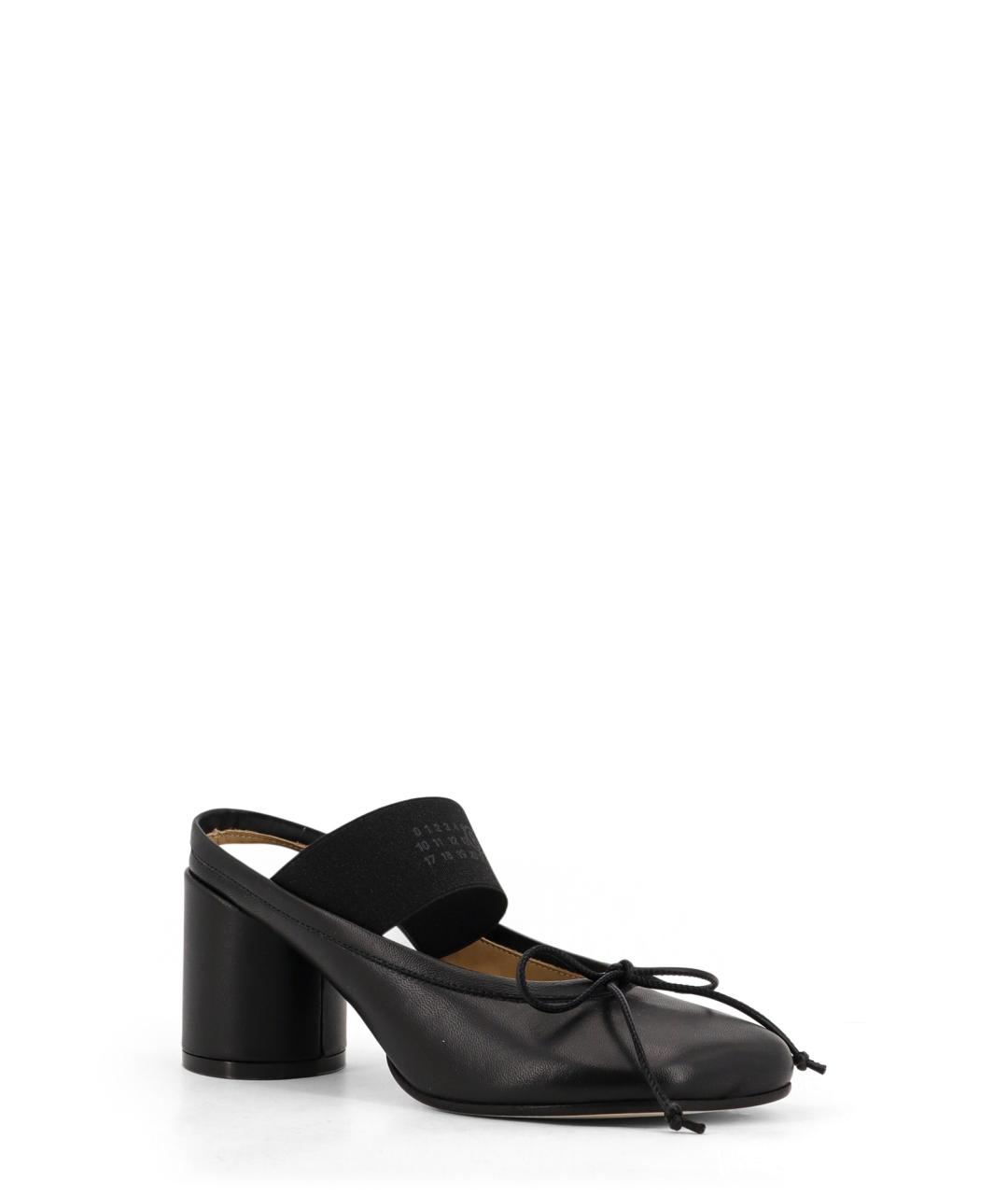 MM6 MAISON MARGIELA Черные кожаные мюли, фото 2
