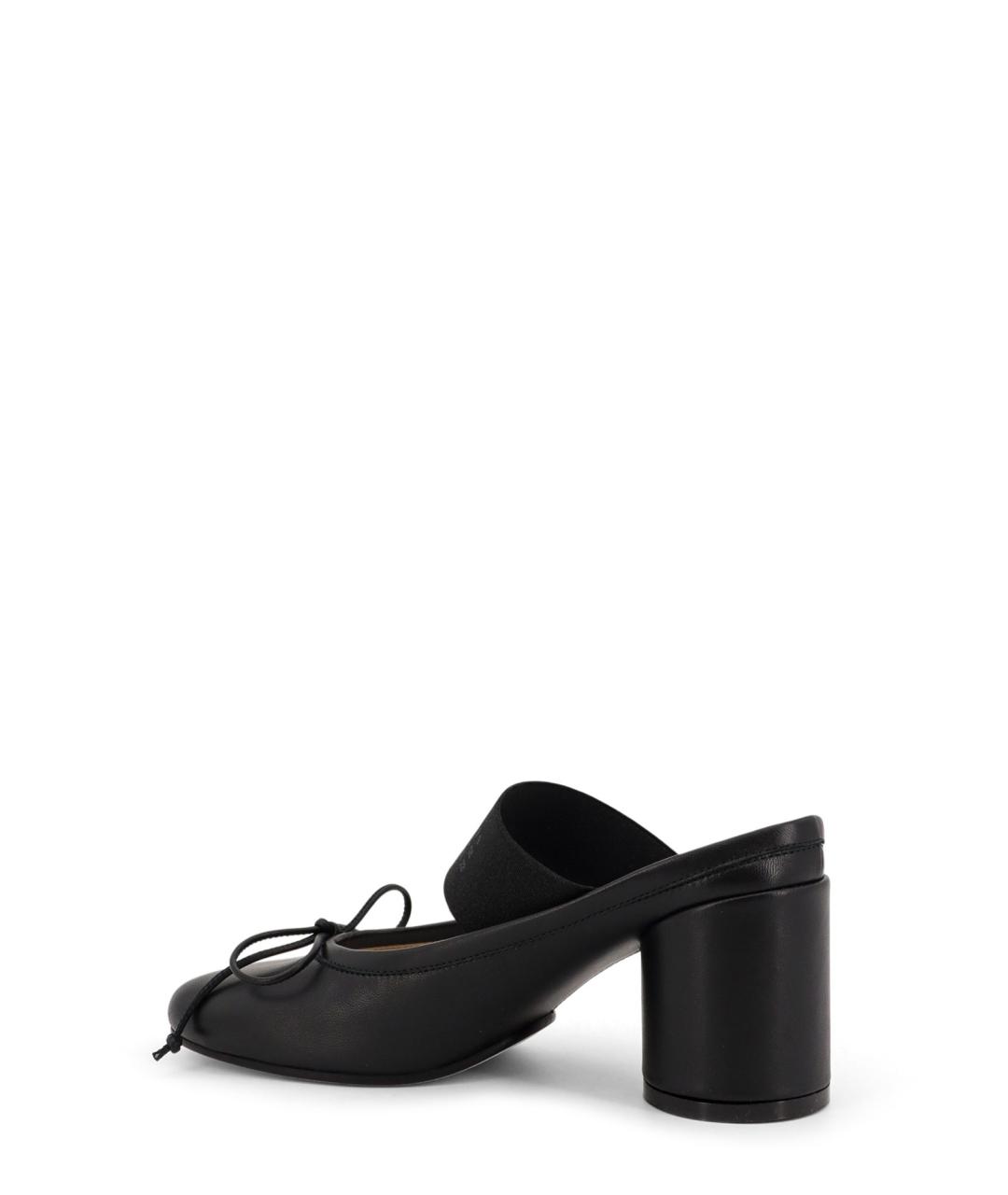 MM6 MAISON MARGIELA Черные кожаные мюли, фото 3