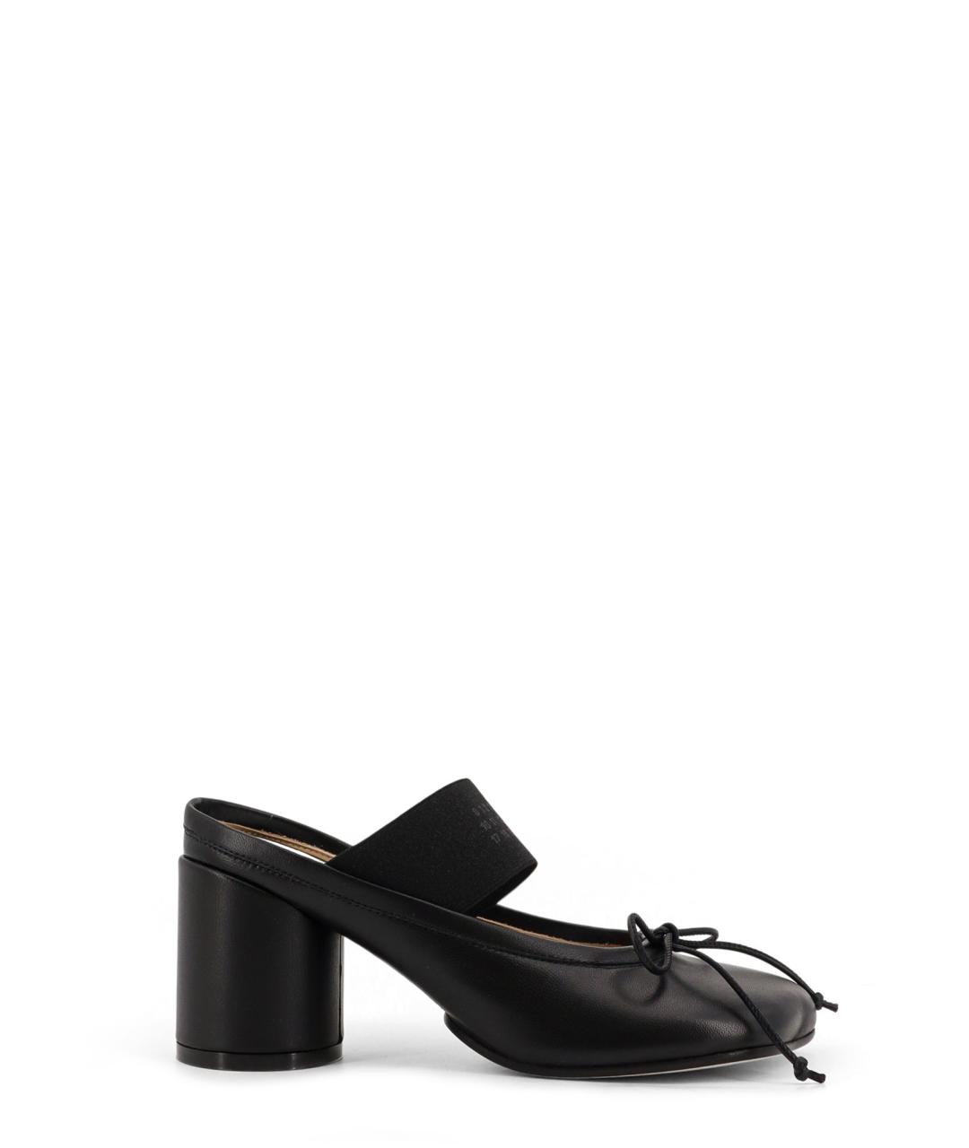 MM6 MAISON MARGIELA Черные кожаные мюли, фото 1