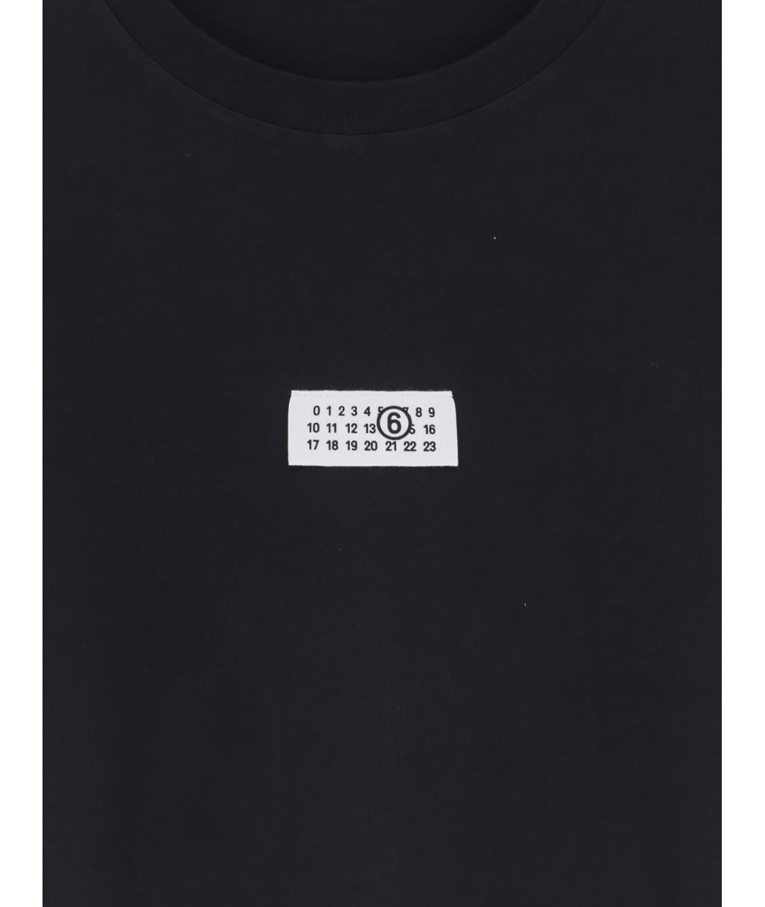 MM6 MAISON MARGIELA Черная хлопковая футболка, фото 3