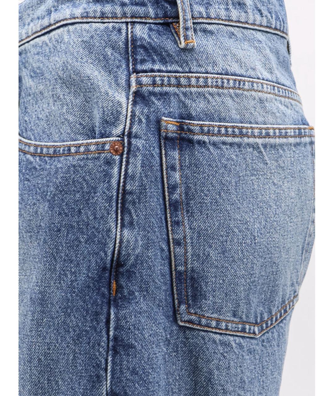 MM6 MAISON MARGIELA Голубые хлопковые прямые джинсы, фото 3