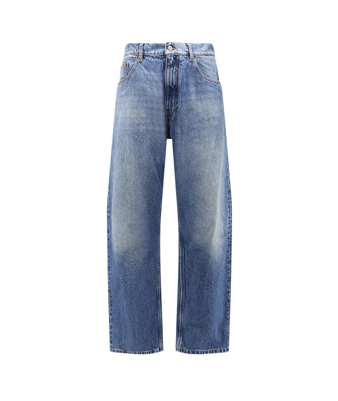 MM6 MAISON MARGIELA Голубые хлопковые прямые джинсы, фото 1