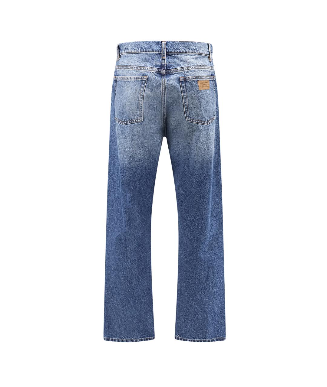 MM6 MAISON MARGIELA Голубые хлопковые прямые джинсы, фото 2