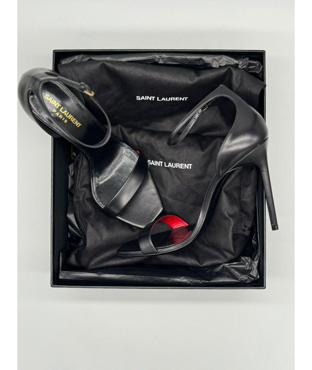 SAINT LAURENT Черные босоножки, фото 3