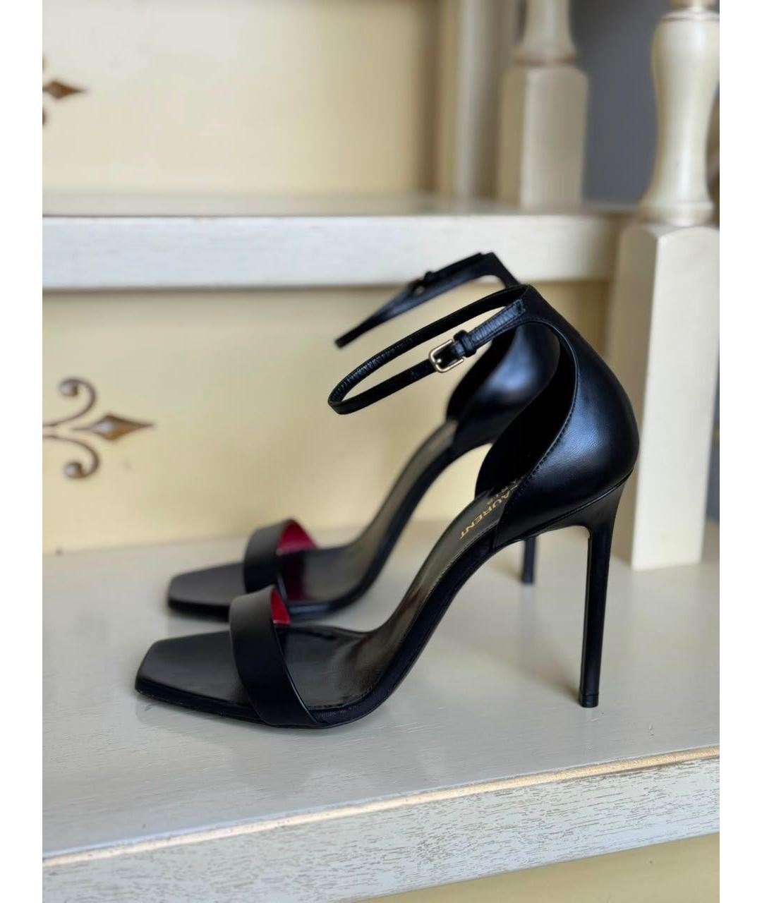 SAINT LAURENT Черные босоножки, фото 9