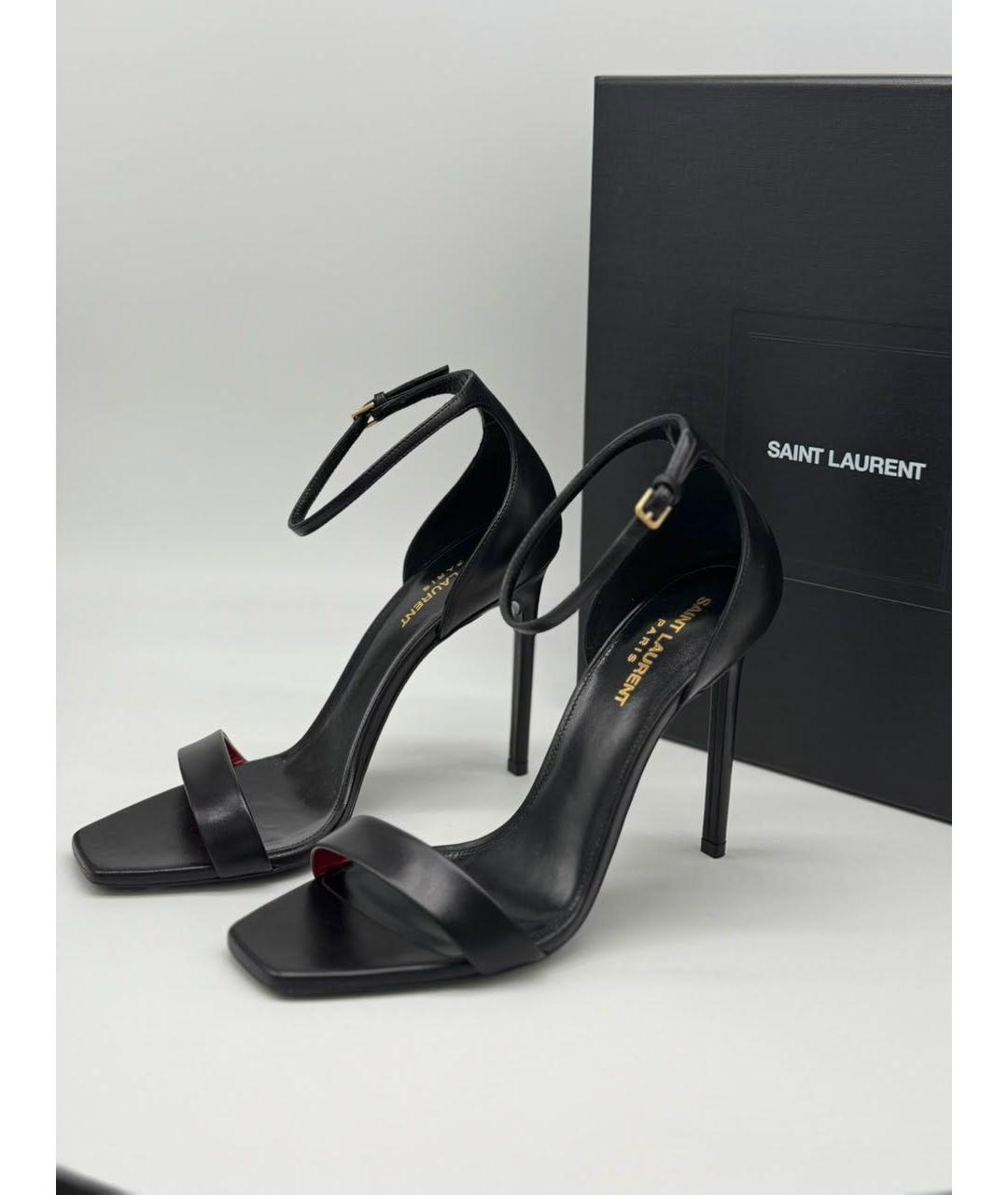 SAINT LAURENT Черные босоножки, фото 7