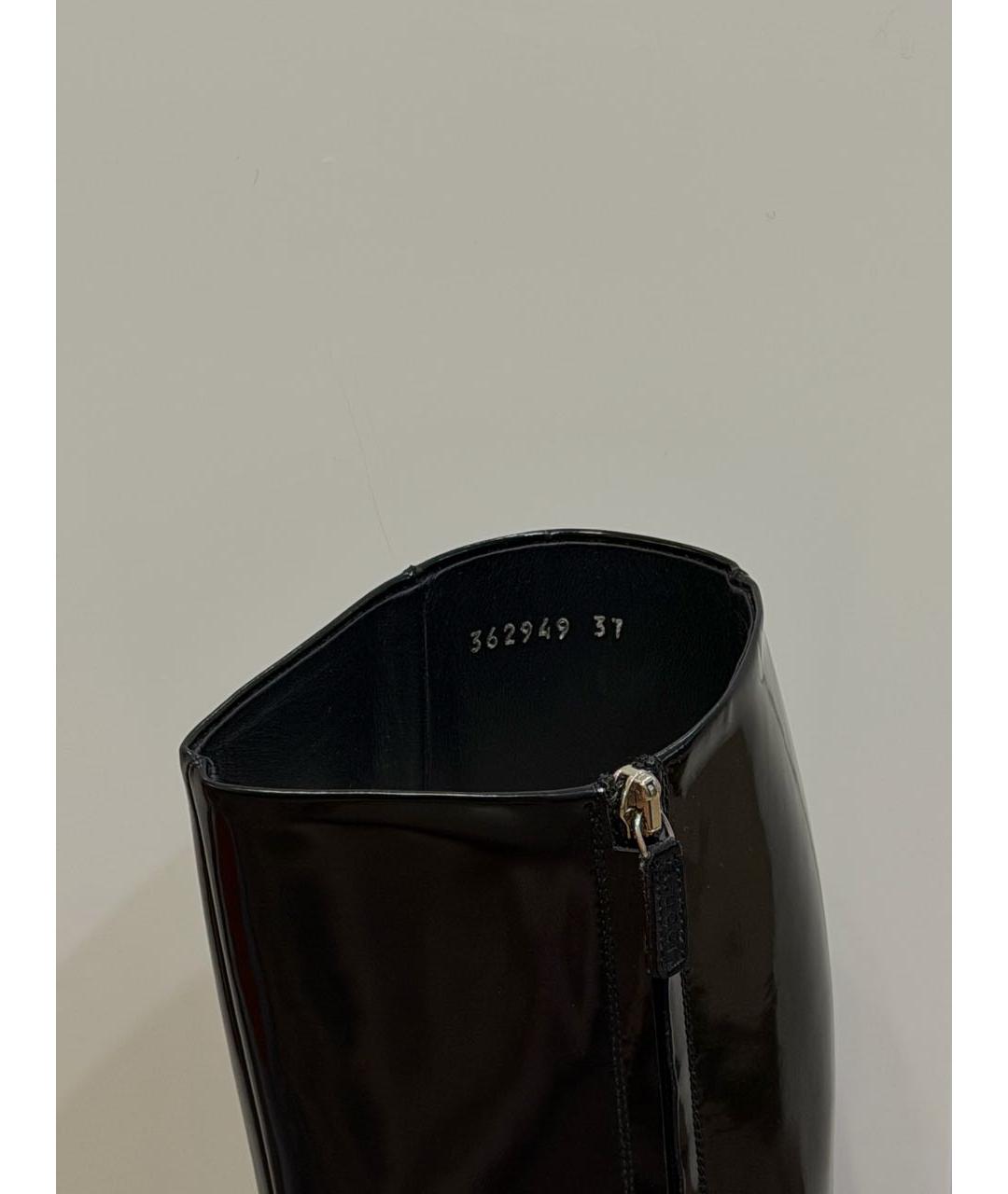 GUCCI Черные сапоги из лакированной кожи, фото 6