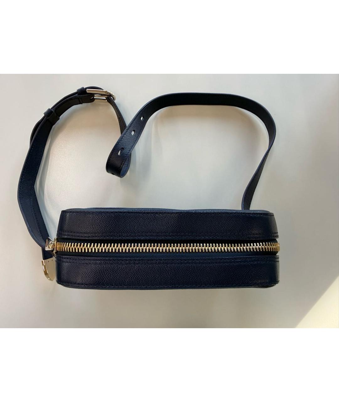 FURLA Темно-синяя кожаная сумка через плечо, фото 3