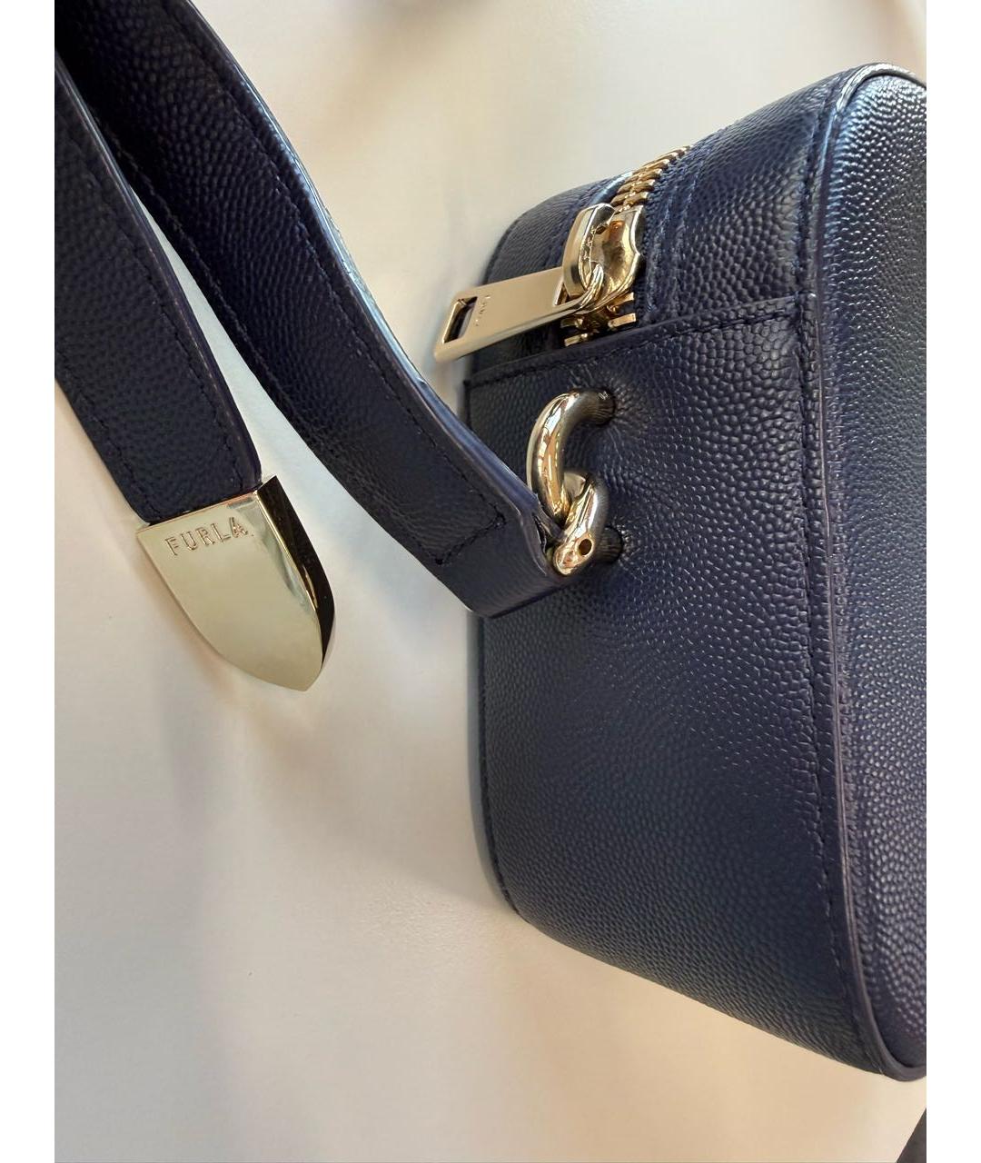 FURLA Темно-синяя кожаная сумка через плечо, фото 2