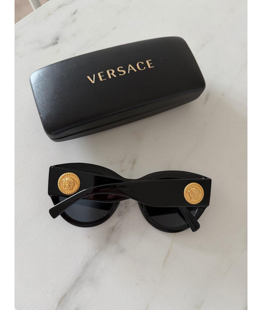 VERSACE Черные пластиковые солнцезащитные очки, фото 2