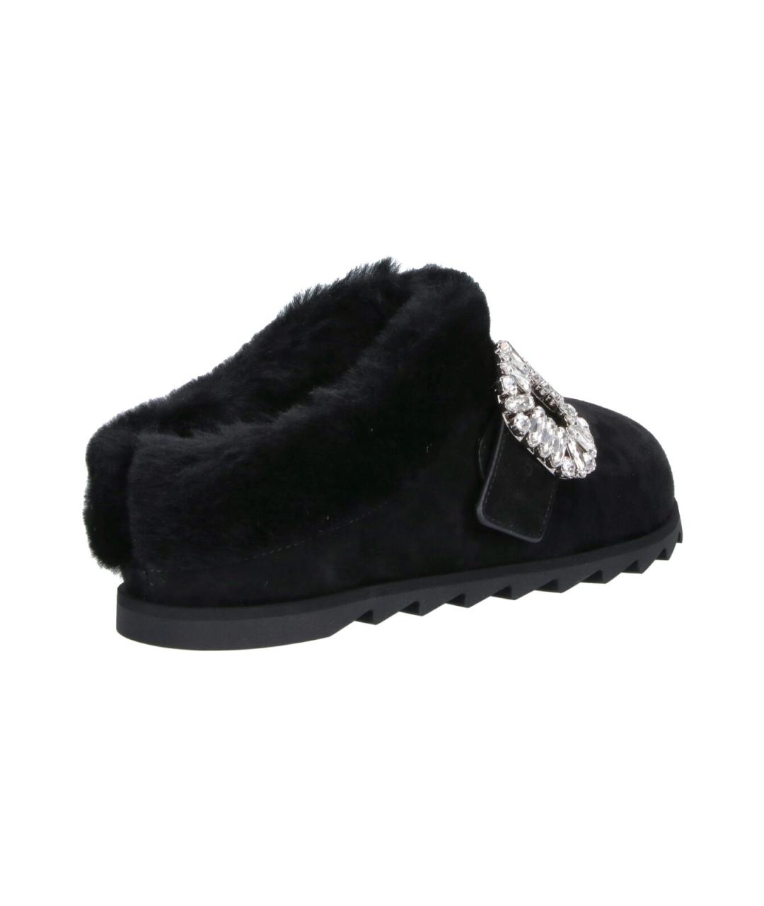 ROGER VIVIER Черные замшевые мюли, фото 4