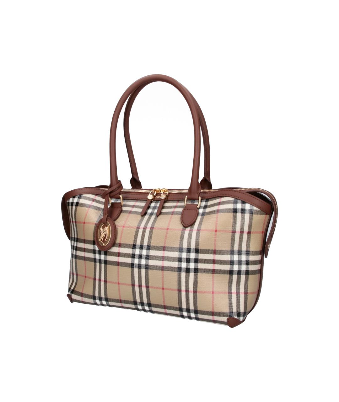 BURBERRY Бежевая сумка тоут из канвы, фото 2