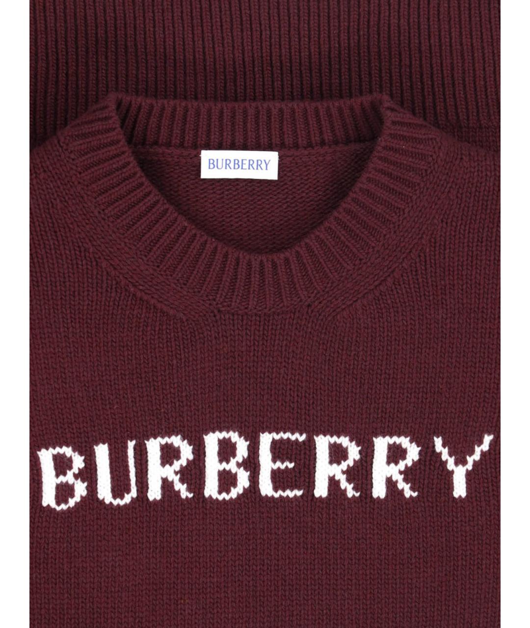 BURBERRY Красный шерстяной джемпер / свитер, фото 3
