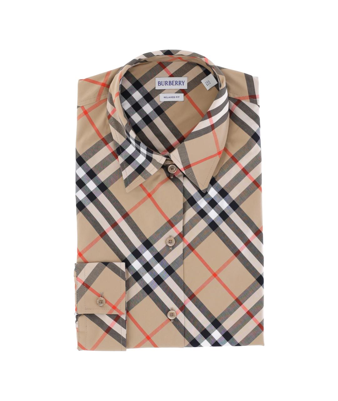 BURBERRY Бежевая хлопковая рубашка, фото 3