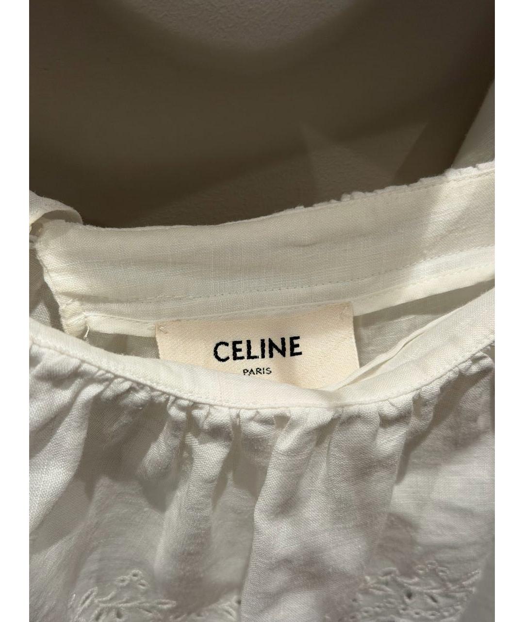 CELINE Белая льняная блузы, фото 4