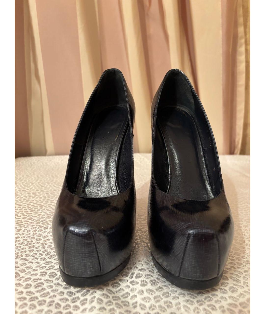 SAINT LAURENT Темно-синие туфли из лакированной кожи, фото 2