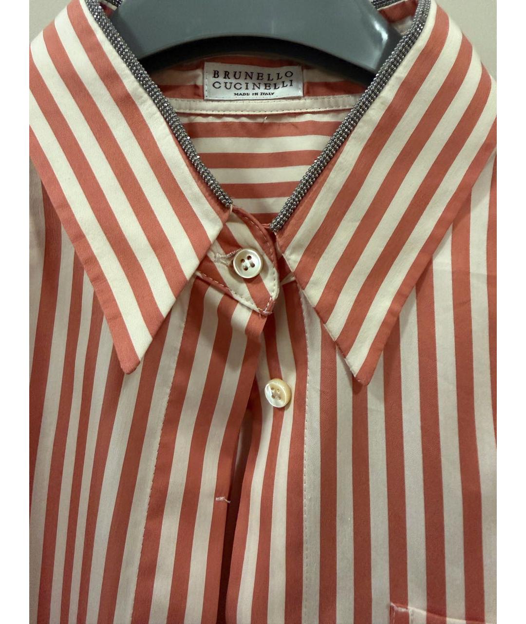 BRUNELLO CUCINELLI Коралловая хлопковая рубашка, фото 3