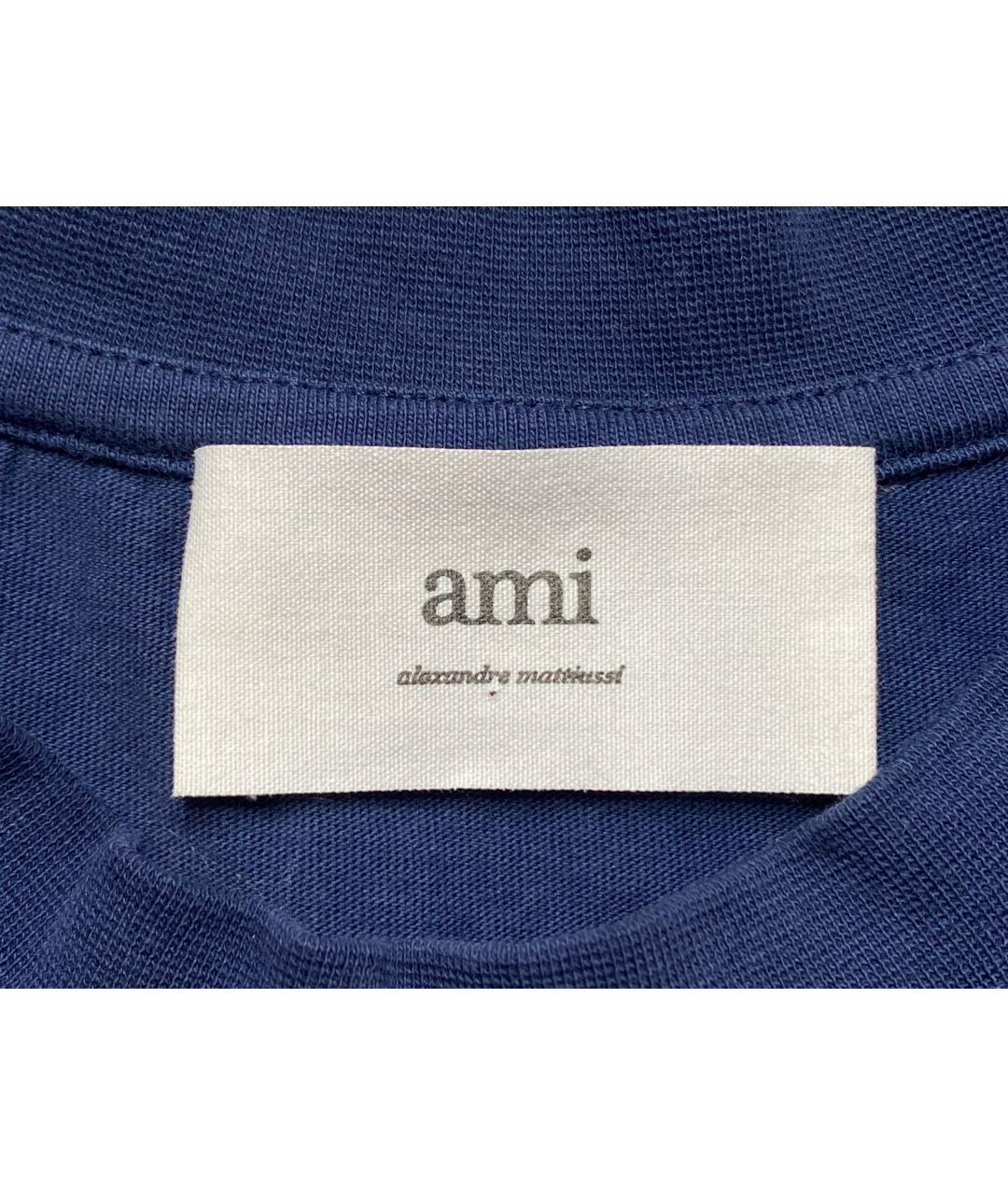 Ami Paris Синяя хлопковая футболка, фото 7