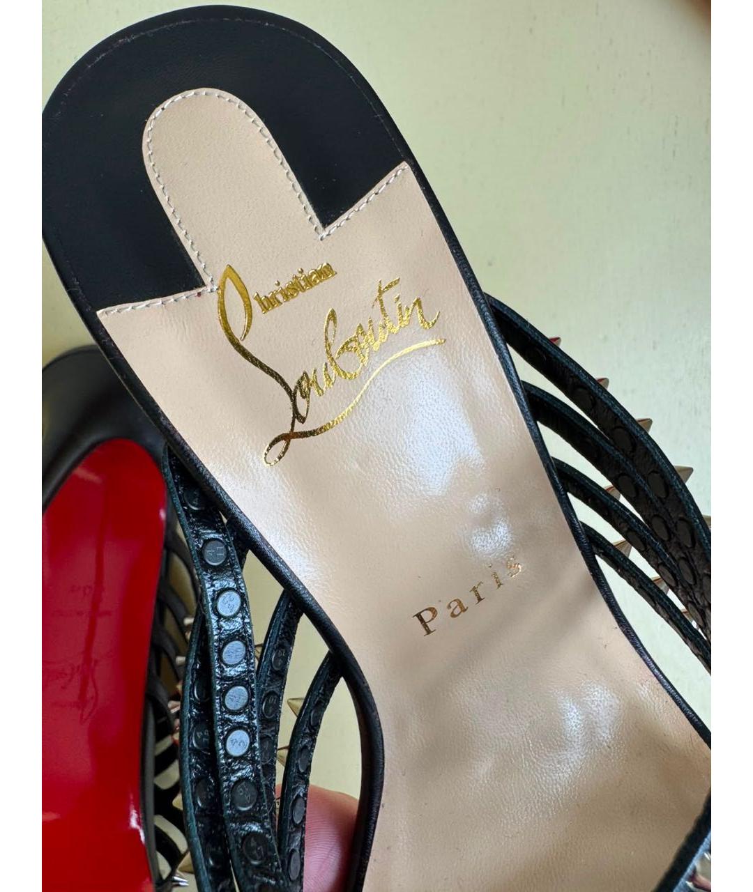 CHRISTIAN LOUBOUTIN Черные босоножки, фото 4