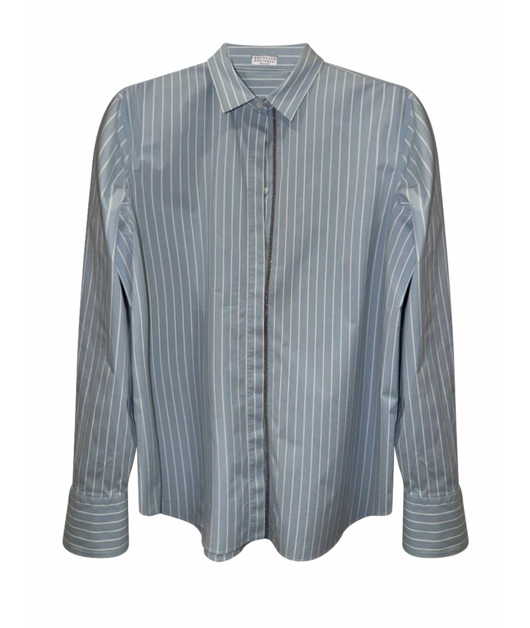 BRUNELLO CUCINELLI Голубая хлопковая рубашка, фото 1