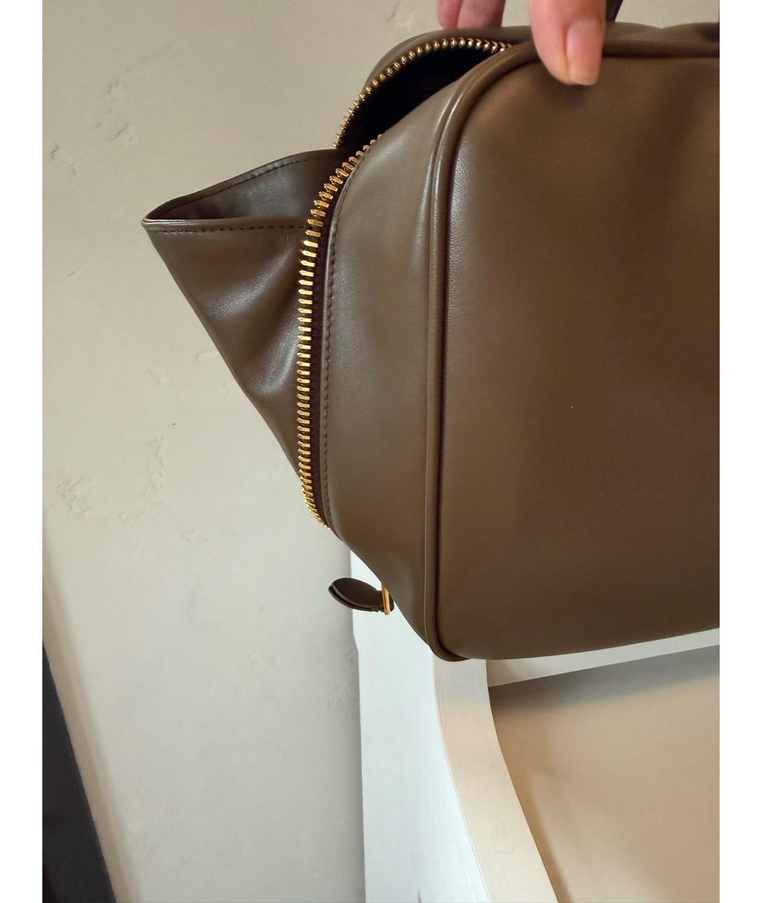 MIU MIU Коричневая кожаная сумка с короткими ручками, фото 7