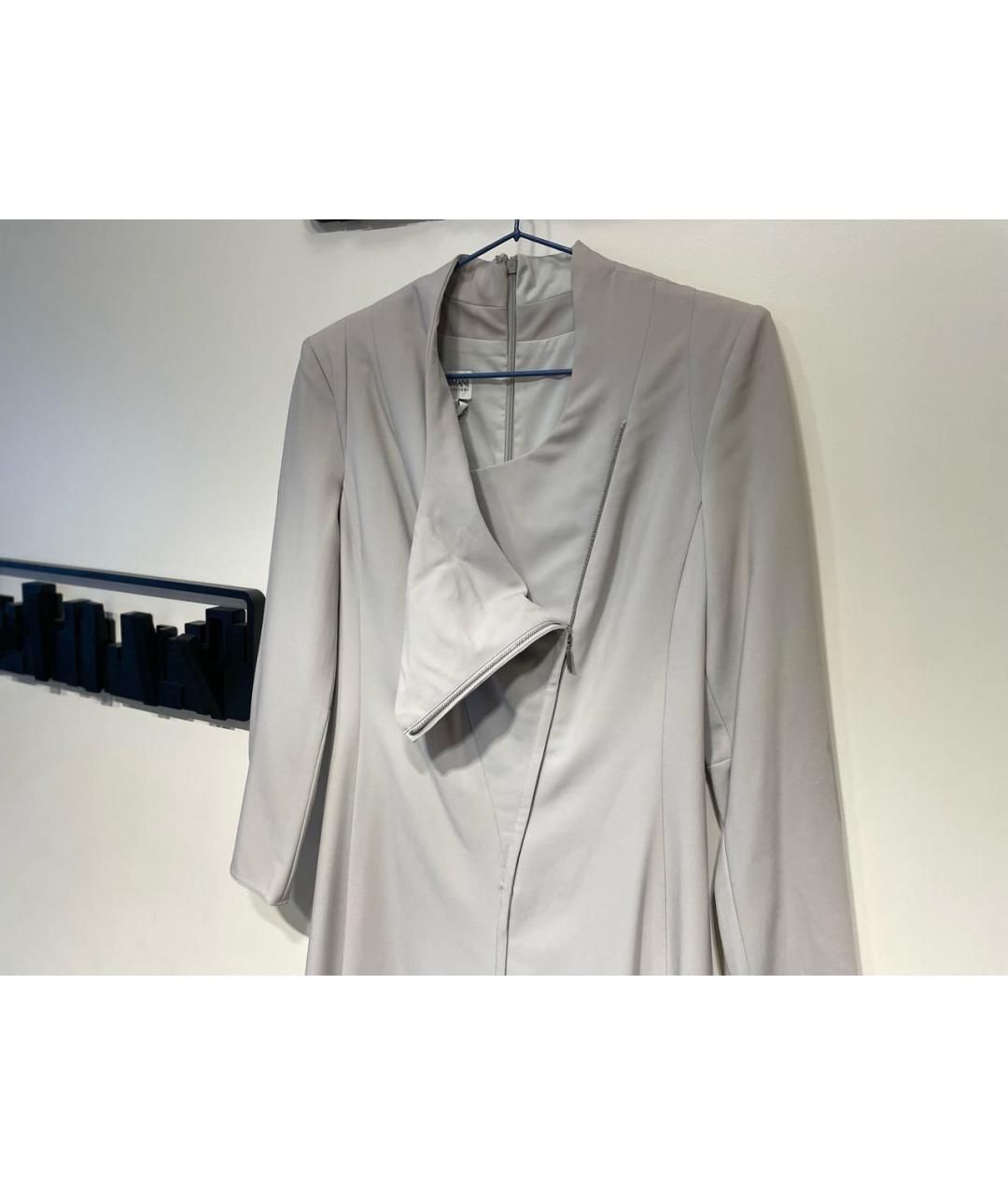 ARMANI COLLEZIONI Серое вискозное коктейльное платье, фото 4