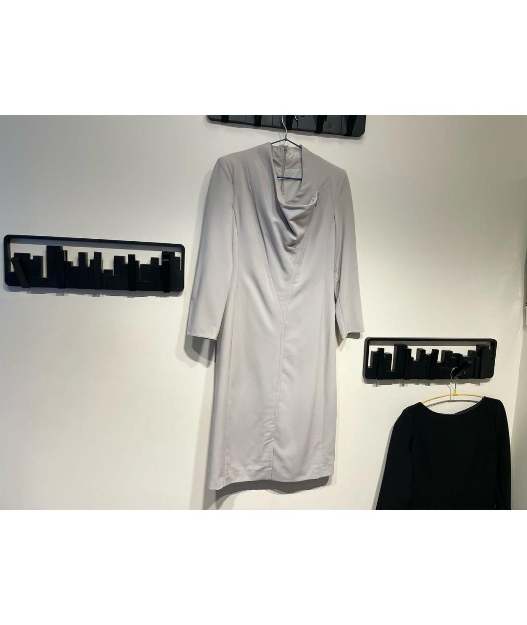 ARMANI COLLEZIONI Серое вискозное коктейльное платье, фото 5