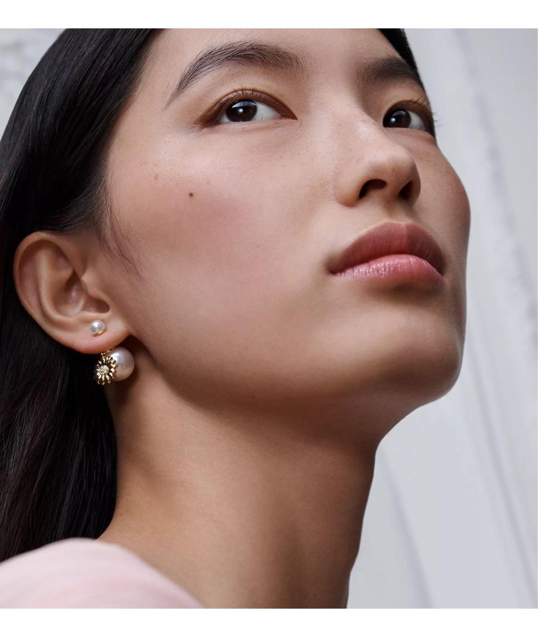 CHRISTIAN DIOR Золотые металлические серьги, фото 3