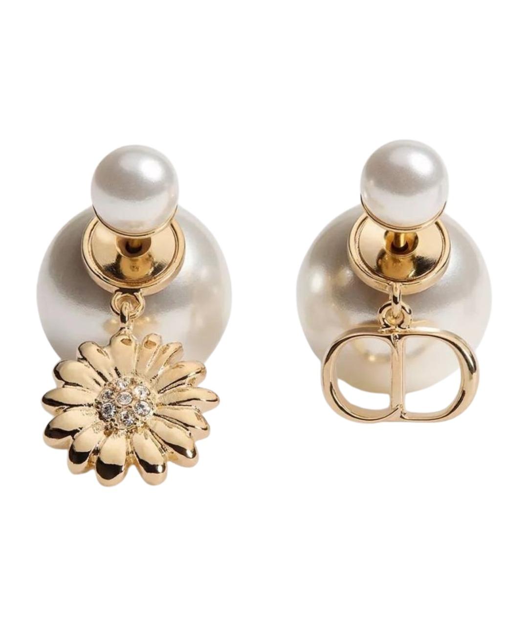 CHRISTIAN DIOR Золотые металлические серьги, фото 1