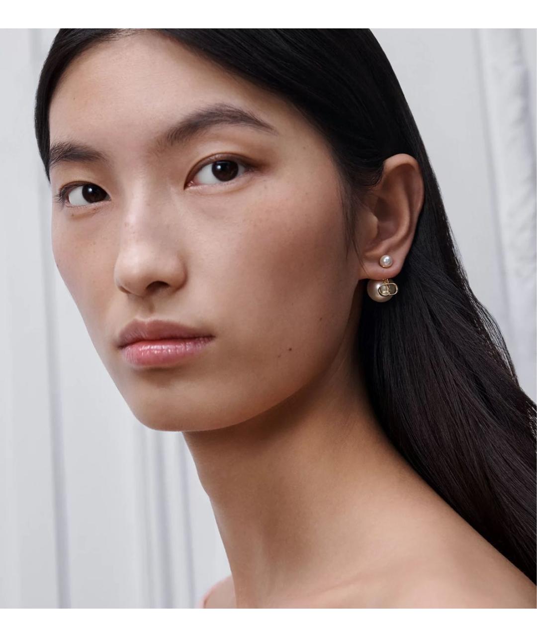 CHRISTIAN DIOR Золотые металлические серьги, фото 2