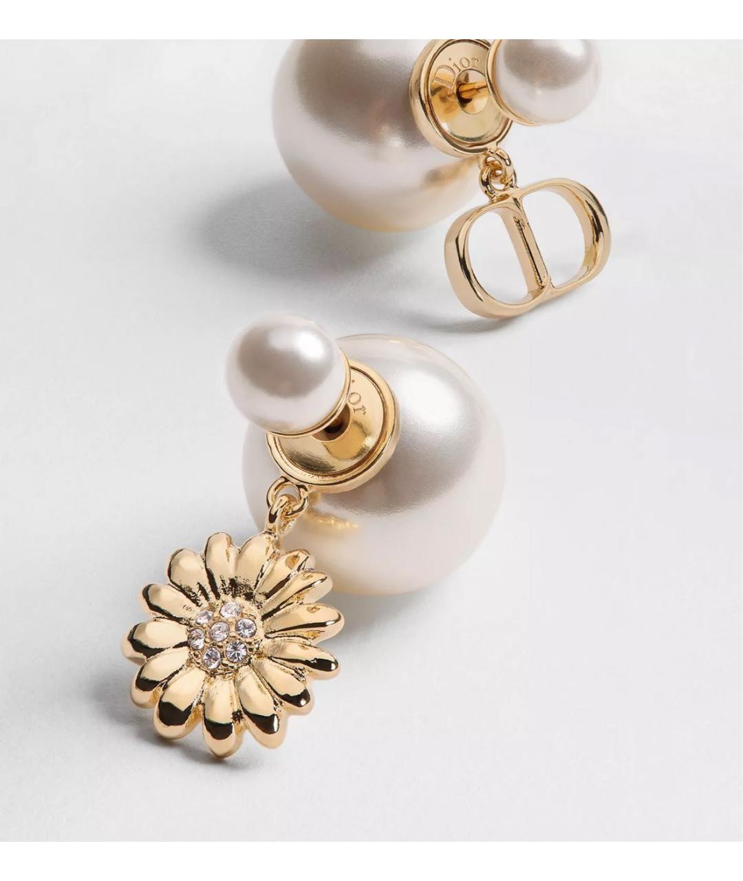 CHRISTIAN DIOR Золотые металлические серьги, фото 4