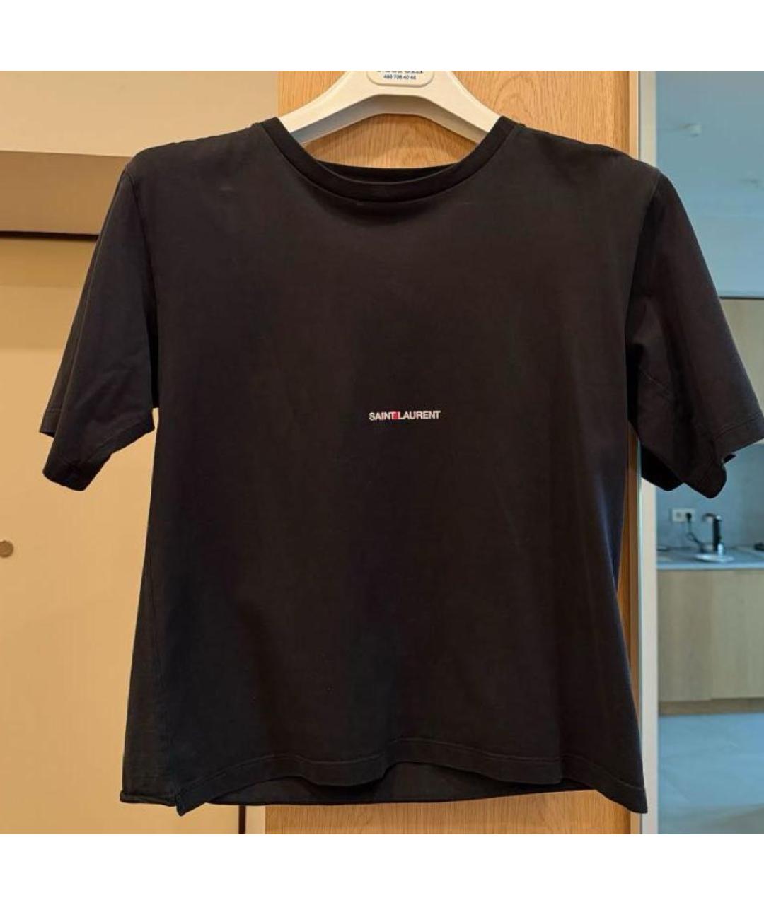 SAINT LAURENT Черная хлопковая футболка, фото 7