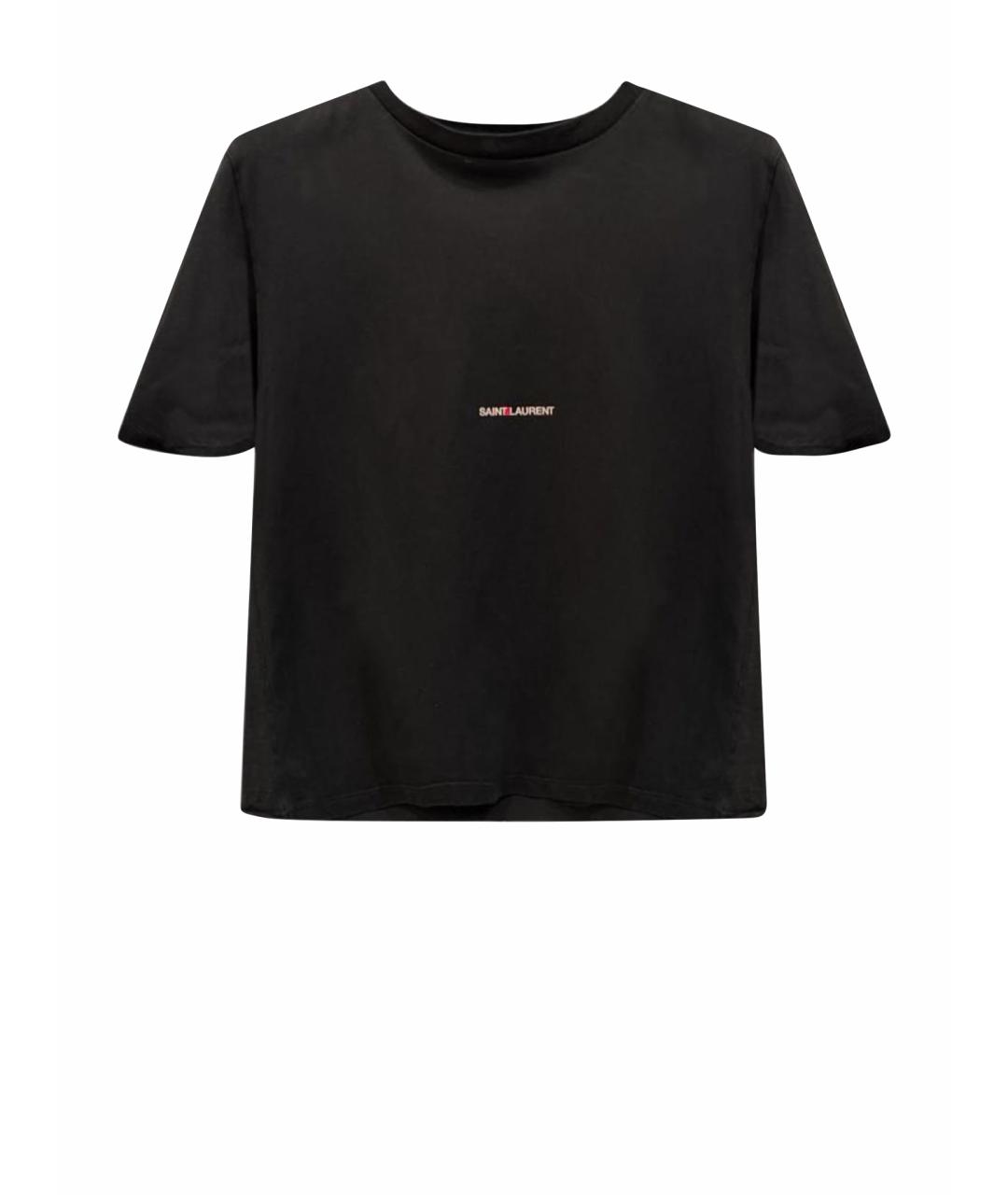 SAINT LAURENT Черная хлопковая футболка, фото 1