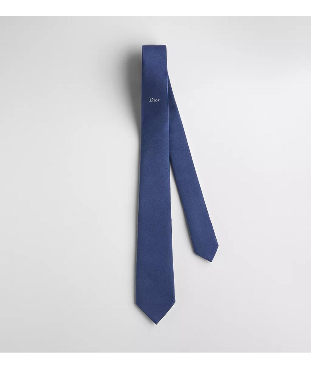 CHRISTIAN DIOR Синий шелковый галстук, фото 4